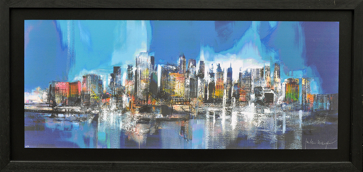 Manhattan skyline blue